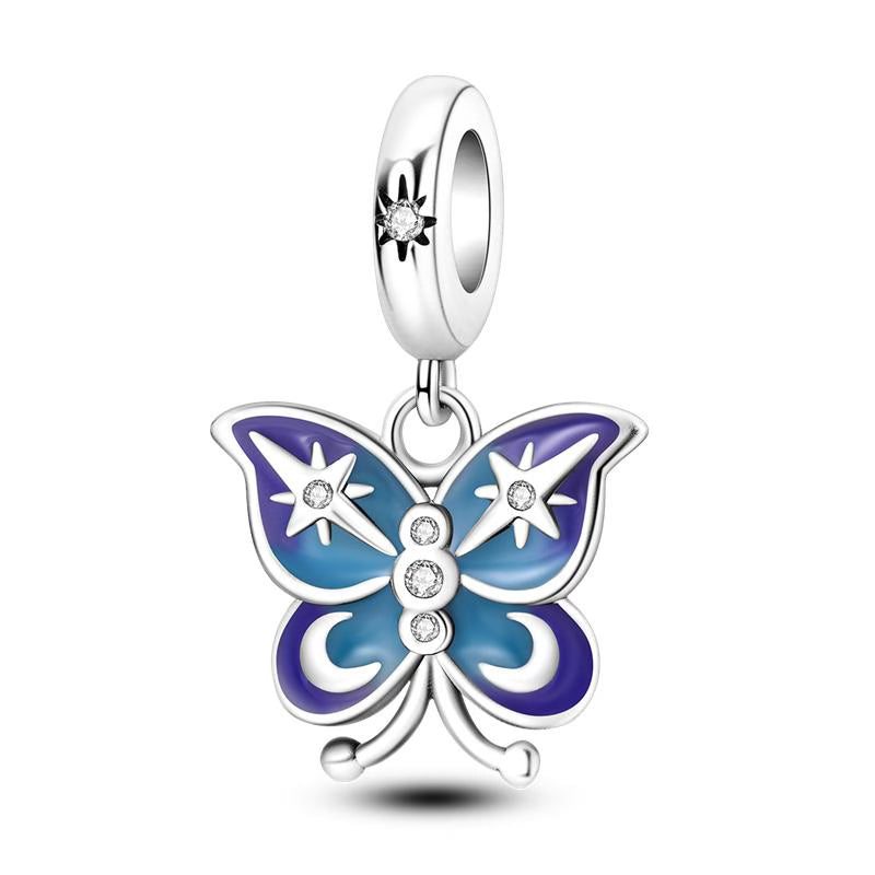 Butterfly Stars Diamante Pendant Charm