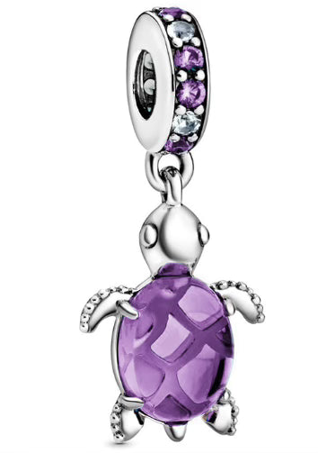 Purple Turtle Diamante Pendant Charm