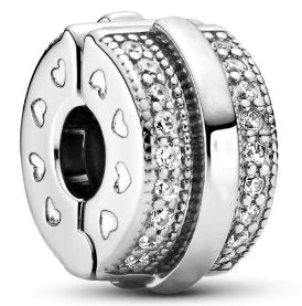 Solid & Diamante Round Charm