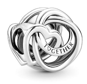 Love Heart Swirls Together Charm