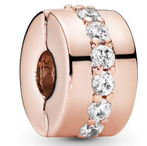Rose Gold Diamante Round Charm