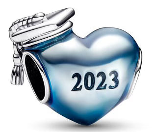Blue Love Heart 2023 Graduate Charm