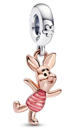 Rose Gold Piggy Pendant Charm