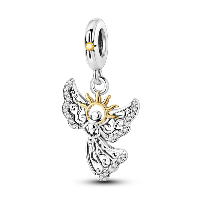 Golden Sun Angel Pendant Charm