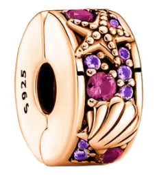 Seashell Pink & Purple Round Charm