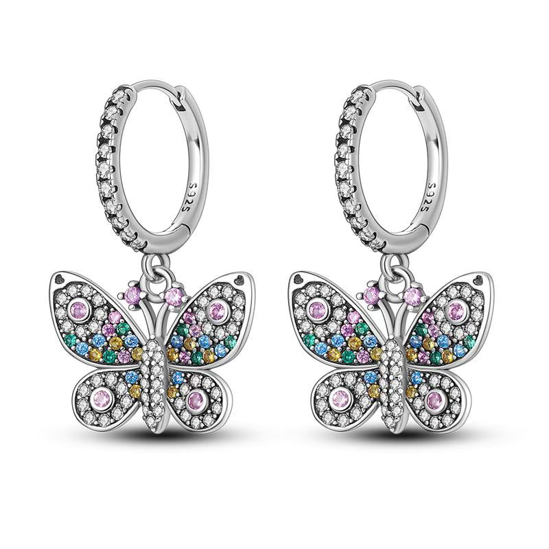 Butterfly Diamante Pendant Earrings
