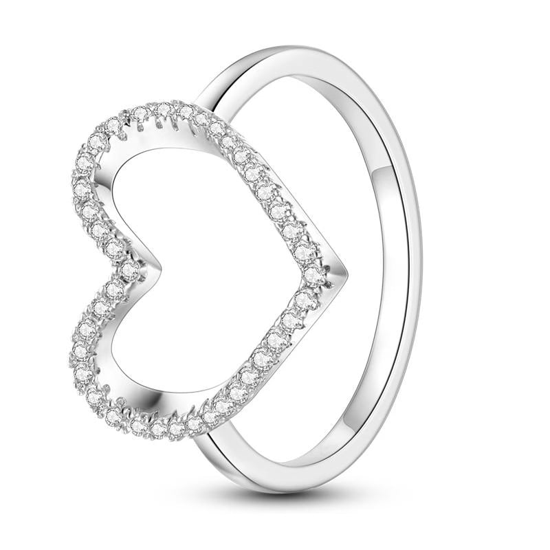 Love Heart Diamante Ring