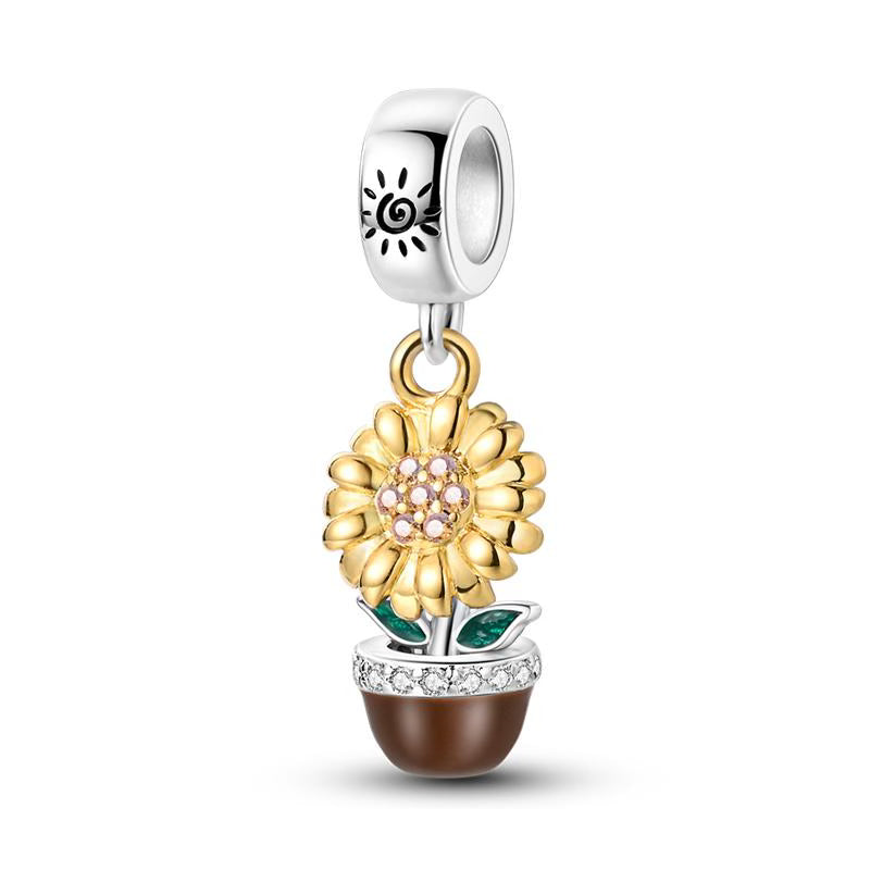 Golden Flower Pendant Charm