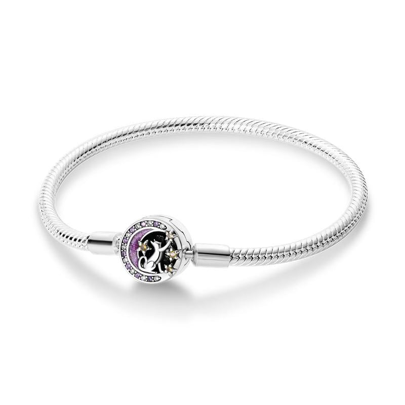 Cat On Moon Charm Bracelet