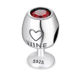 Red Wine Love Heart Charm