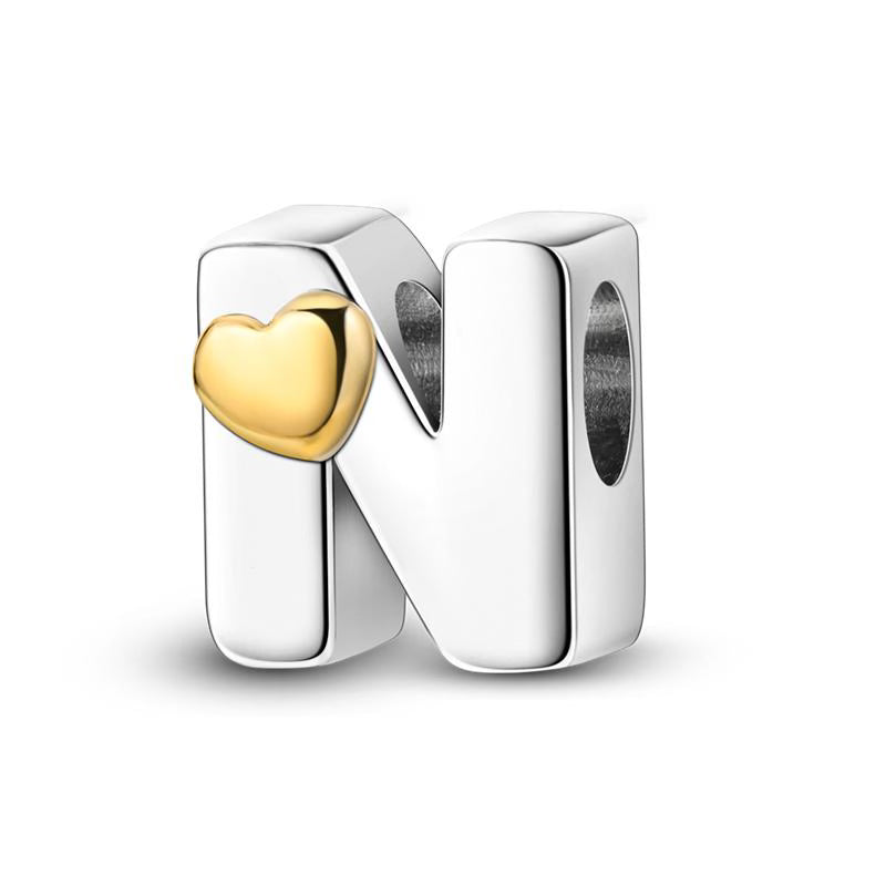 N Golden Love Heart Charm