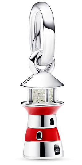 Striped Lighthouse Pendant Charm
