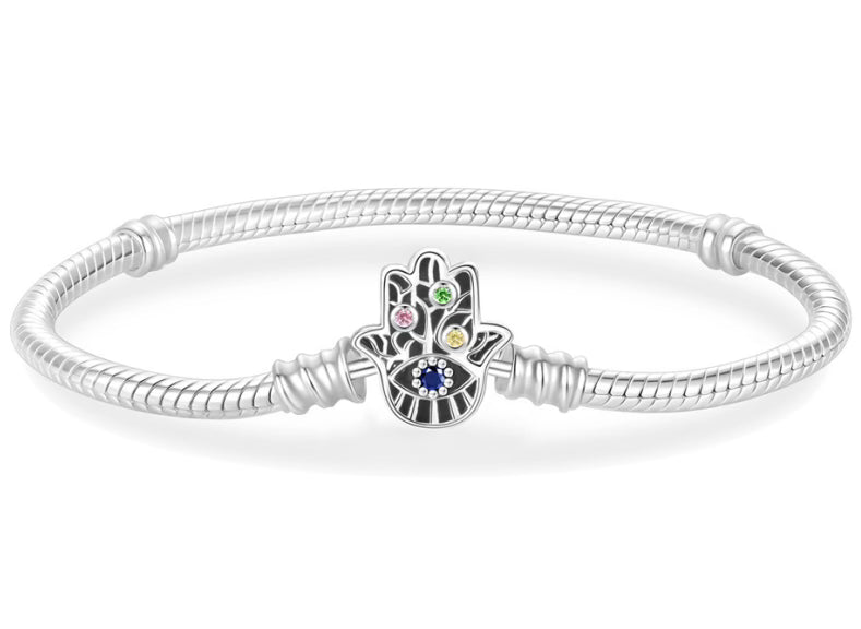 Black Hamsa Hand Charm Bracelet