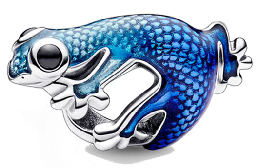 Blue Gecko Round Charm