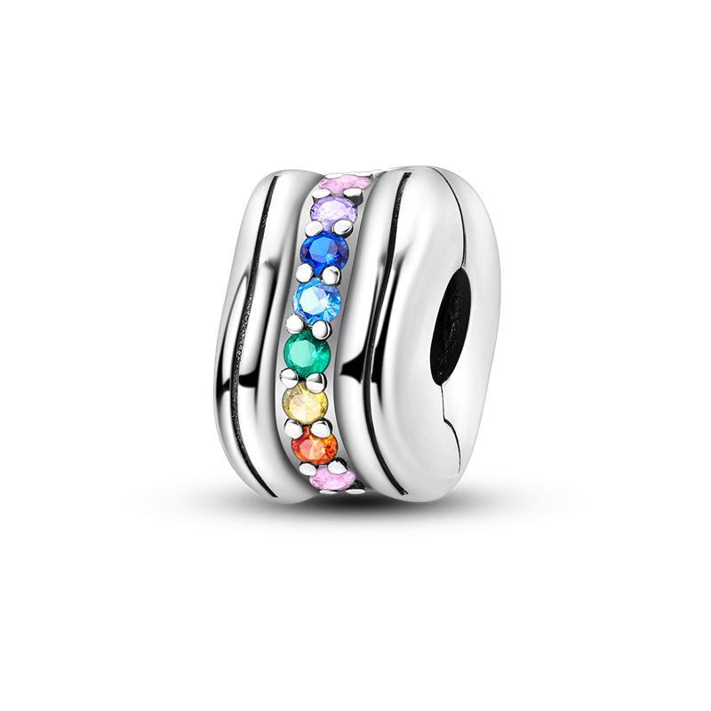 Multicolour Diamante Round Charm