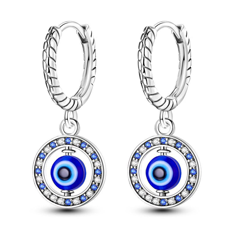 Evil Eye Diamante Pendant Earrings