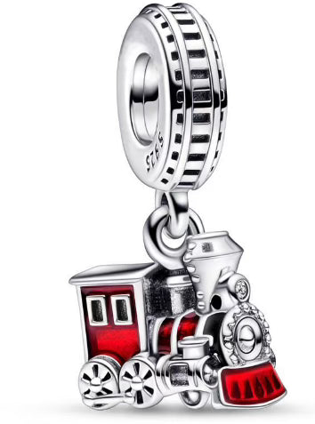 Red Steam Train Pendant Charm
