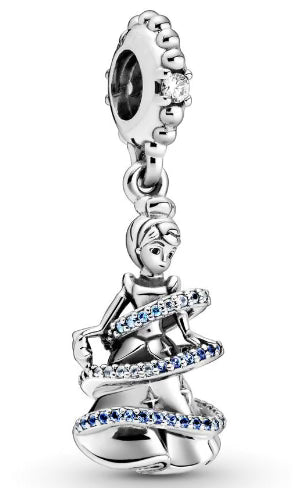 Princess Diamante Swirl Pendant Charm