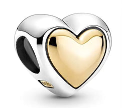 Golden Love Heart Solid Charm