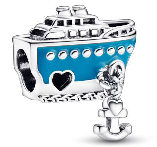 Blue Boat Anchor Pendant Charm
