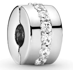 Diamante Row Round Charm