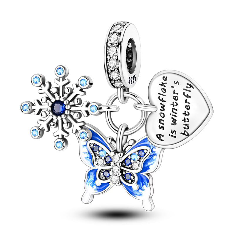 A Snowflake Is Winter’s Butterfly Pendant Charm
