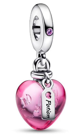 Pink Pendant Love Heart Potion Charm