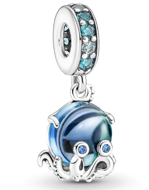 Turquoise & Blue Diamante Octopus Charm