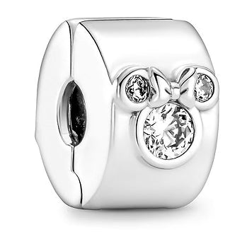 Mouse Bow Diamante Round Charm