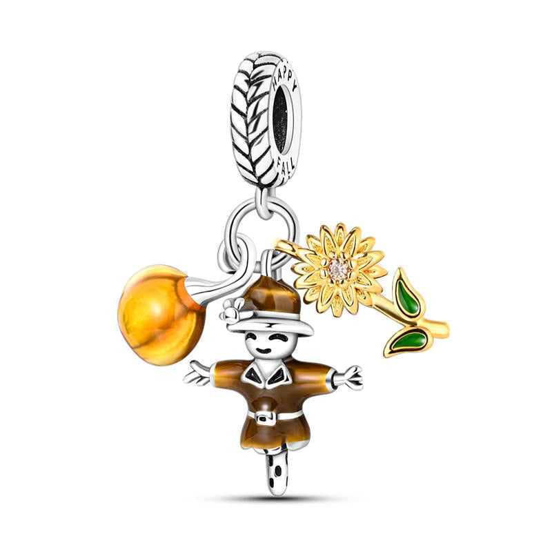 Scarecrow Sunflower Pendants Charm