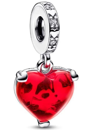 Red Love Heart Gem Pendant Charm