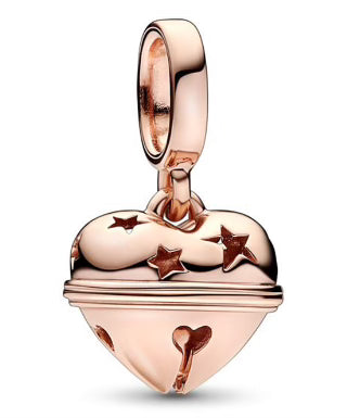 Rose Gold Star Love Heart Pendant Charm