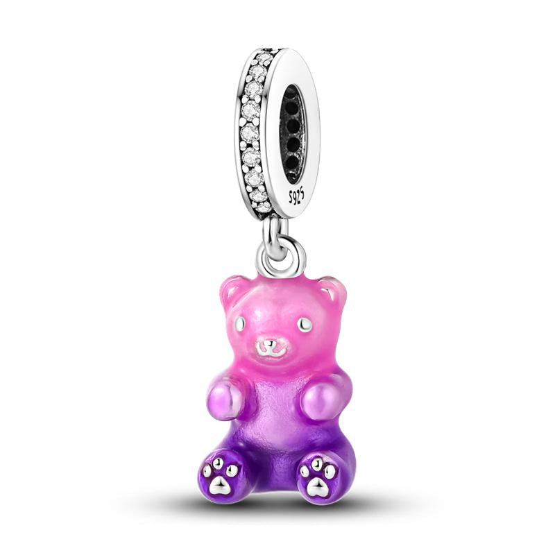 Purple Gradient Pendant Bear Charm