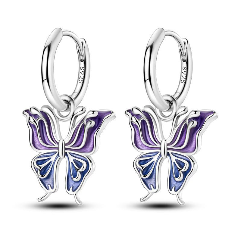 Colourful Intricate Unicorn Diamante Earrings