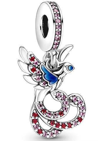 Free Bird Feather Diamante Pendant Charm