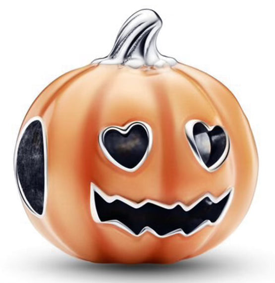 Pumpkin Face Round Charm