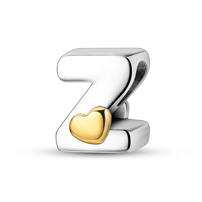 Z Golden Love Heart Charm