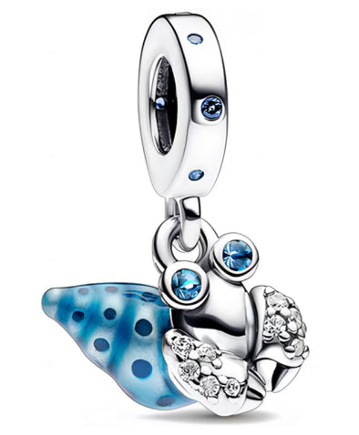 Blue Lobster Diamante Pendant Charm
