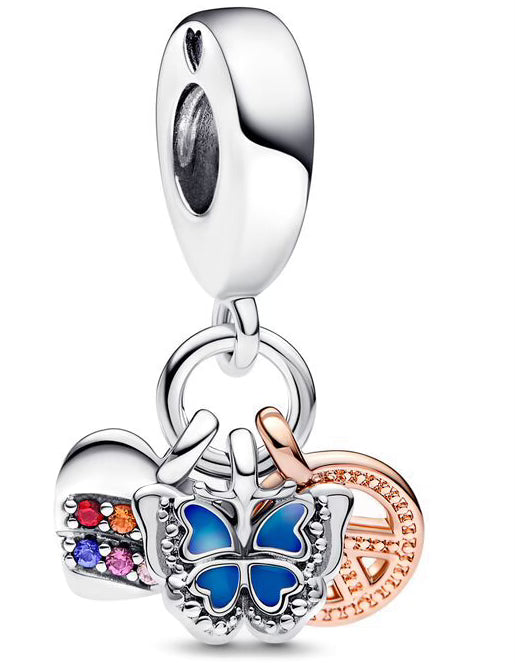 Peace, Love Heart, Butterfly Pendants Charm