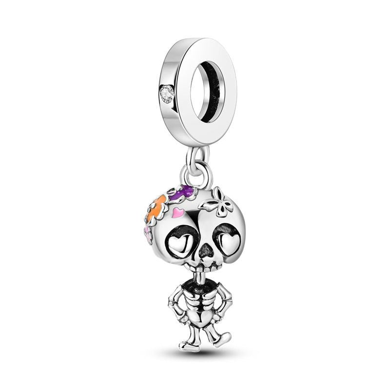 Love Heart Eyes Skeleton Pendant Charm