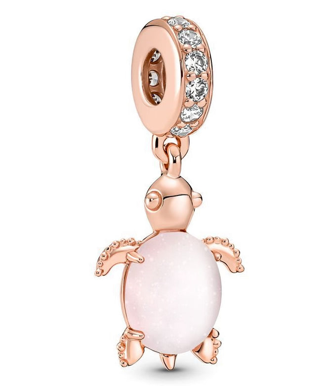 Rose Gold Opaque Gem Pendant Charm