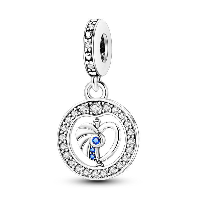 Diamante Love Heart Intricate Pendant Charm