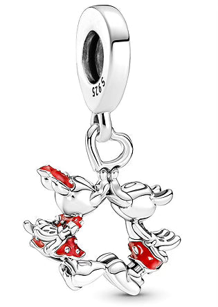 Ms. & Mr.Mouse Kiss Pendant Charm