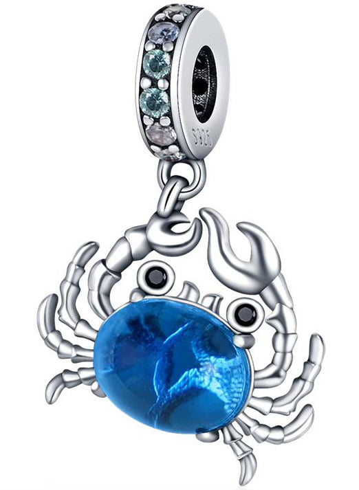 Diamante & Blue Crab Charm