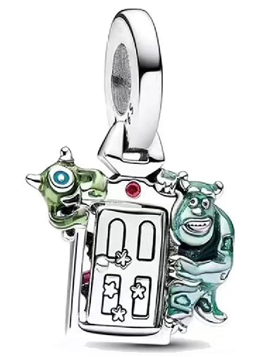 Green & Turquoise Monsters With Door Charm