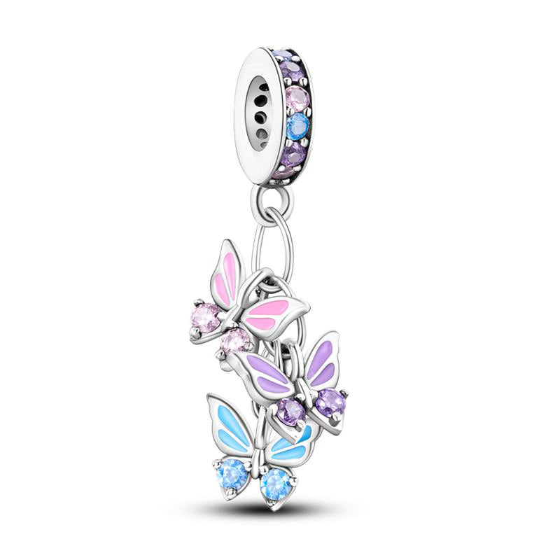 Dainty Diamante Butterfly Pendants Charm