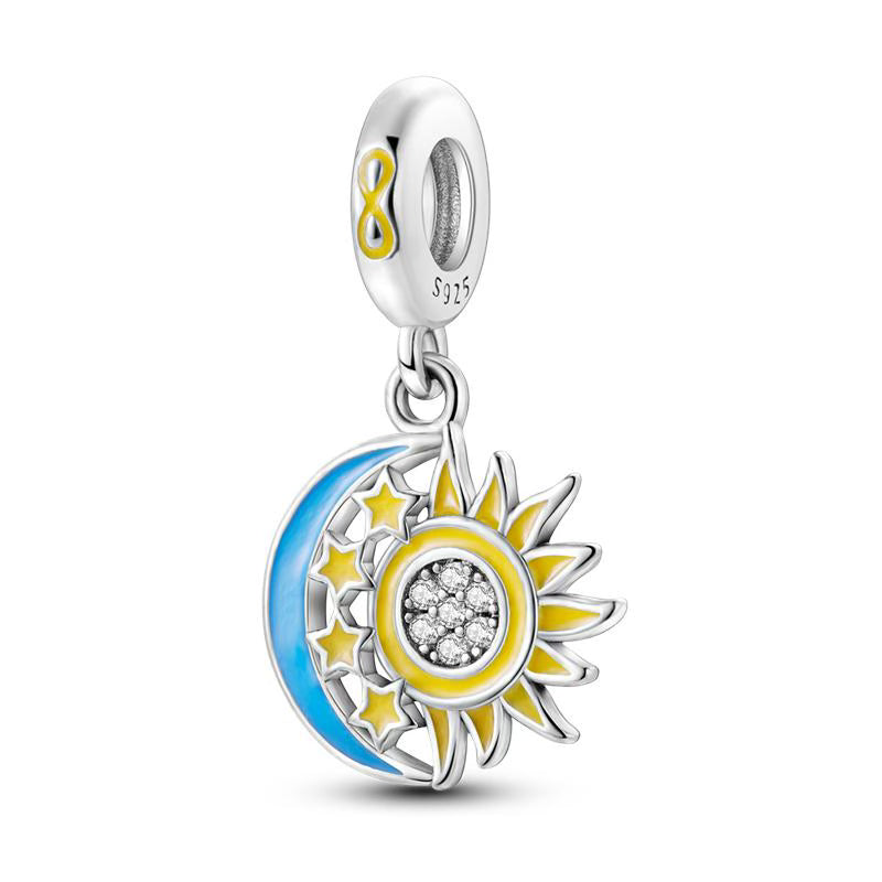 Blue Moon & Yellow Stars Charm