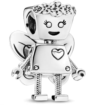 Lady Winged Robot Charm