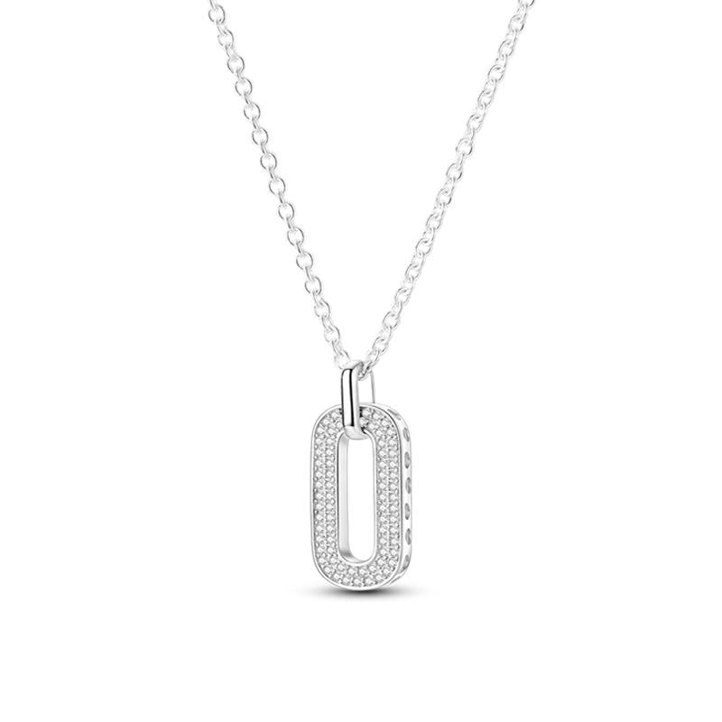 Rectangle Diamante Pendant Necklace