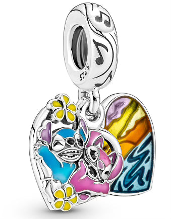 Pink & Blue Pet Love Heart Pendant Charm